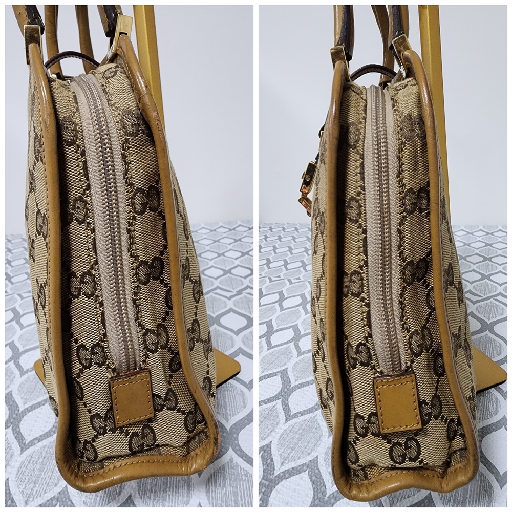 Gucci Vintage Piston Lock Jackie Shoulder Bag Brown/Beige - Picture 10 of 16